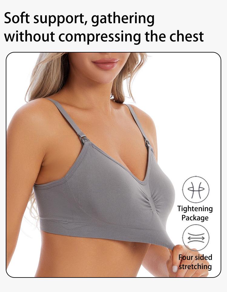 Större Storlek Sömlös Frontknäppning Bygelfri Amnings-BH för Gravida och Ammande Kvinnor