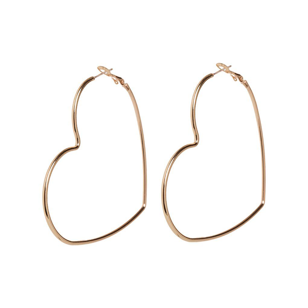 Neue Mode Hohle Pfirsichherz Ohrringe Plattierte Ornamente Einfache Hängeohrringe Für Frauen Kupferschmuck