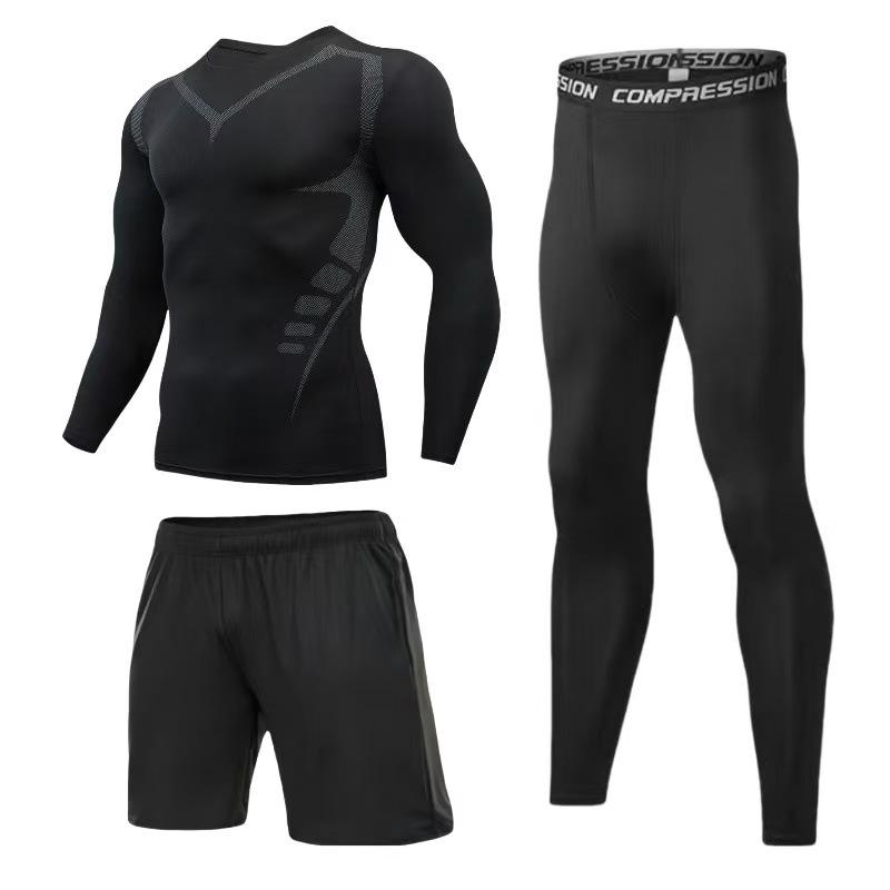 Men's High-Elastic Sportswear Set for Running - Quick-Dry, Moisture-Wicking, Breathable Fitness Tights