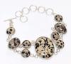 Bezel Dalmation Jasper 925 Silver Plated Bracelet 8" Gifts For Girlfriend U8J30