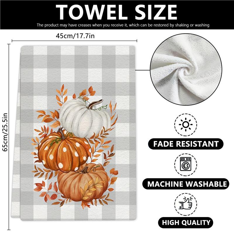 JIT Dropshipping Thanksgiving & Halloween Microfiber Kitchen Towels - Holiday Decorative Dish Towels