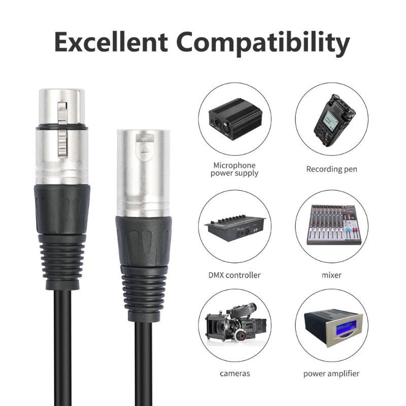 5pcs Professional 3Pin XLRs Male To 2Female Microphone Cable Adapter, Balanced Sound Splitter For Mixers And Speakers