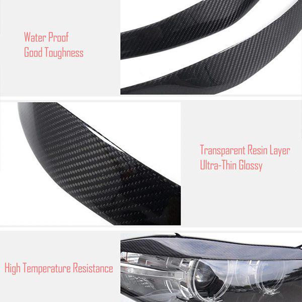 Carbon Fiber Headlight Eyebrows for 13-18 Volkswagen CC (1 Pair) none