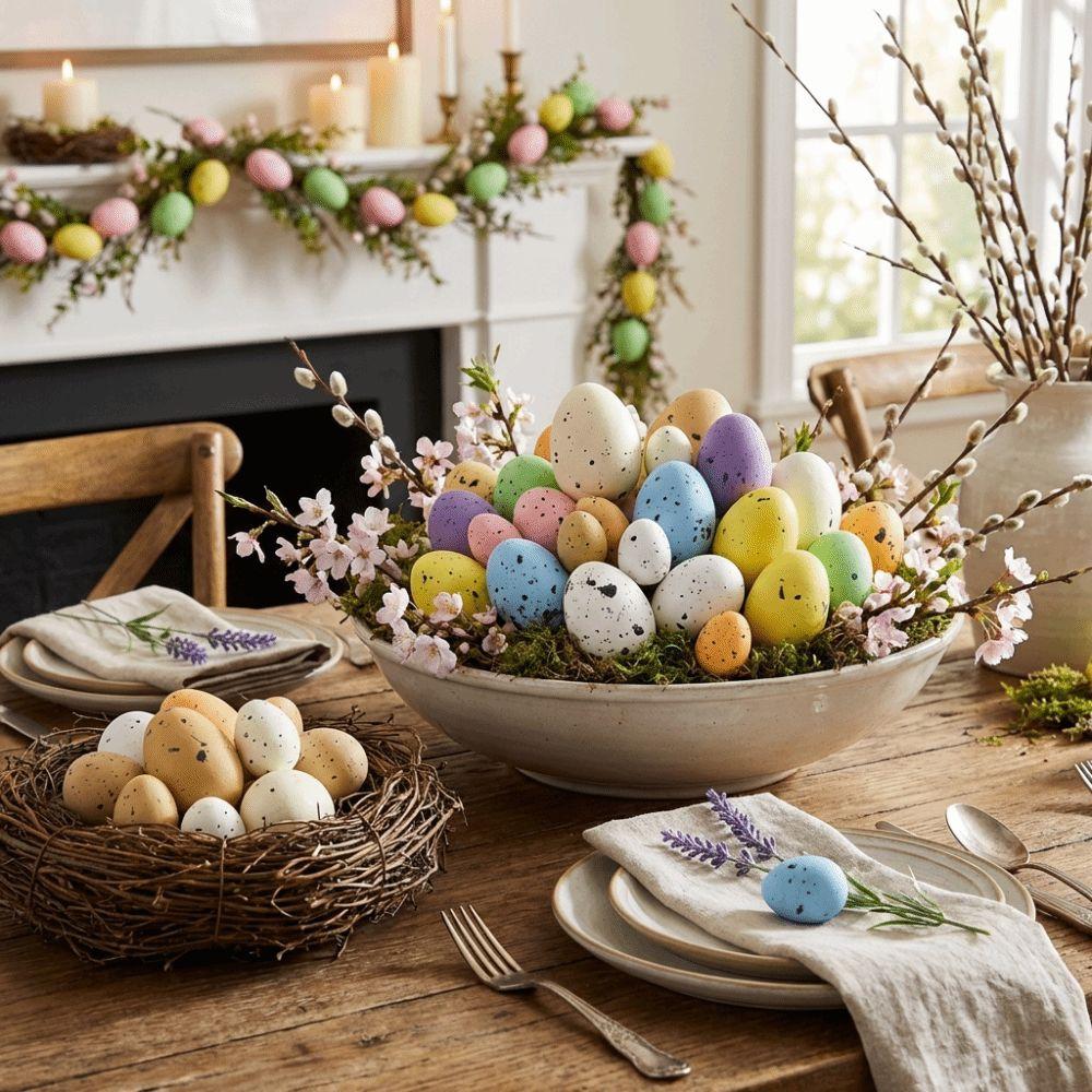 200Pcs DIY Painting Craft Foam Easter Eggs Basket Stuff Easter Hanging Egg Birthday Carnival