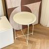 Nordic Movable Coffee Table Bedroom Bedside Desk Metal Sofa Side Balcony Creative Minimalist Small Round Table Home Furniture