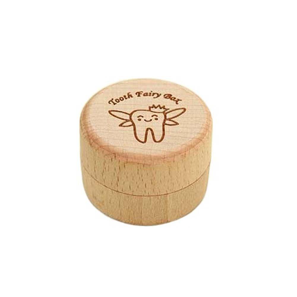 Wooden Milk Teeth Organizer Primary Teeth Tooth Fairy Box Portable Deciduous Tooth Case  Children