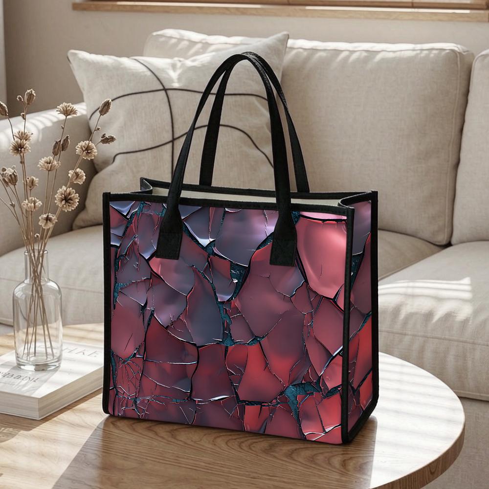 Chic Cracked Pattern Tote Bag Large Capacity Handbag for Daily Commute