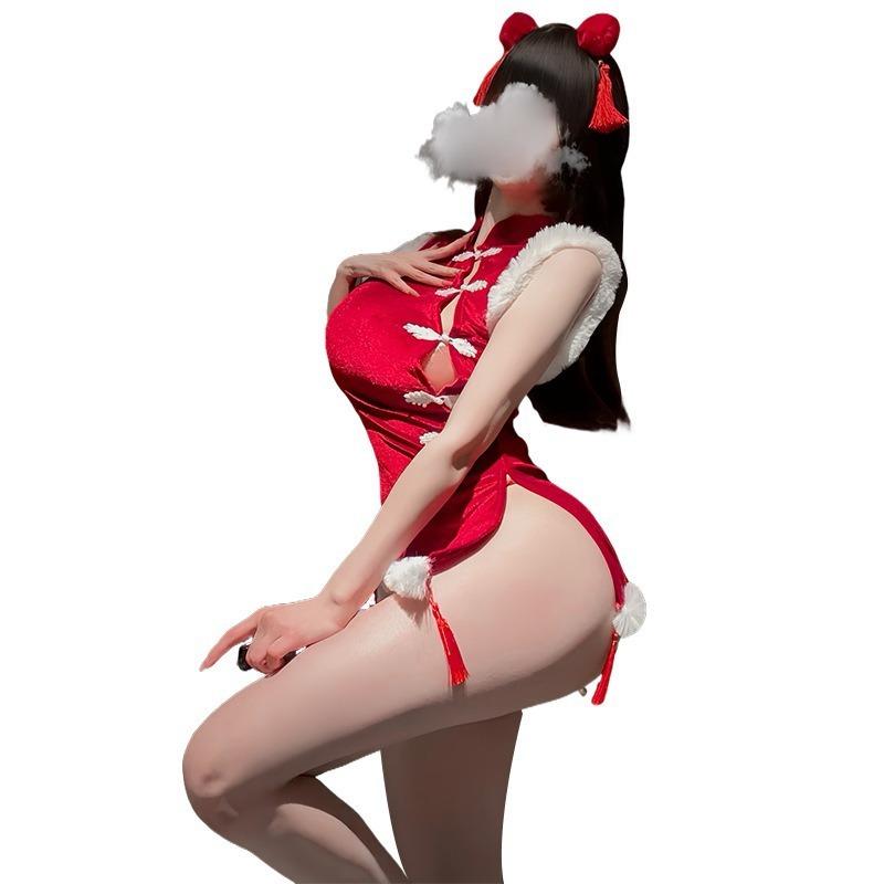 Sex Lingerie Sexy Christmas Uniform Couple Dating Robe New Pure Desire Cheongsam Free