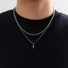 2pcs/set Hip Hop Rivet Pendant Thin Snake Chain Necklace For Men Punk Copper/Gold Color Cuban Link Chain Party Jewelry