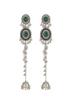 Indian Style Rhinestone Tassel Earrings with Oval Crystal