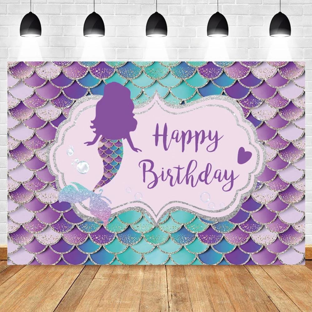 Mermaid Princess Girl Photography Background Birthday Party Decoration Background Photography Studio Photography Props