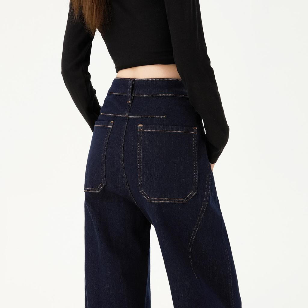 American High Waist Wide Leg Denim Jeans for Women - Slimming, Loose Fit, Spring/Summer 2026
