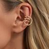 New Minimalism Metal Geometry Spiral Clip Earrings for Women Punk Unique Gold Color Non Piercing Ear Cuff Party Jewelry New