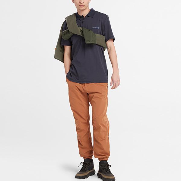 Timberland Solid Color Breathable Moisture-Wicking Short Sleeve Polo Shirt Men tops Deep-Sapphire-Blue A2ND5-433