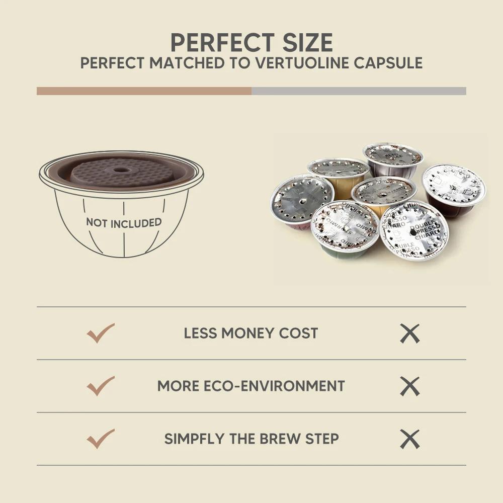 Reusable Silicone Lid for Nespresso Vertuo Pods, Refillable Vertuoline Coffee Pod Cover, Replacement Silicone Cap for Vertuo Capsule