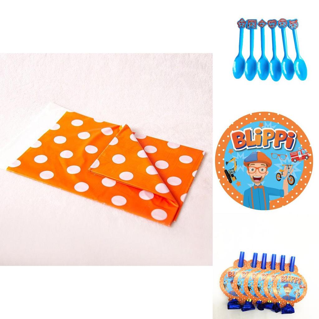 Exquisite Blippi Toy Party Supplies Plates Cups Straw Banner Balloons