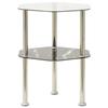 VidaXL Table 2 Niveaux Transparent and Black 38x38x50 Cm Tempered Glass 322792