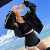 Korean Women's Sporty Long-Sleeve Bikini Set - Pure Desire Hot Spring Conservative Swimwear