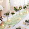 4 Pcs Slim Straight Glass Vases Modern Clear Tall Cylindrical Vases for Fresh & Artificial Flowers Arrangement Nordic Home Decor