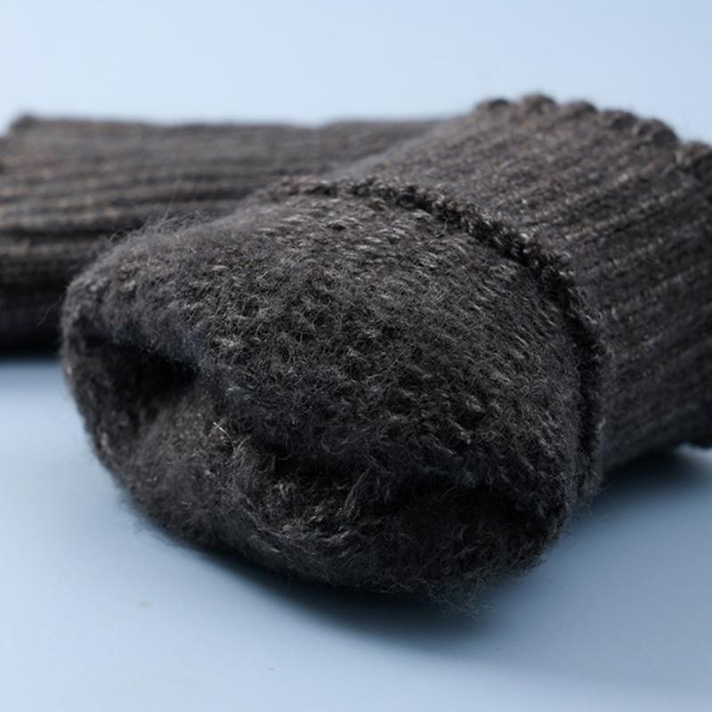 Thick Knitted Fingerless Gloves For Men Cold Weather Cycling Outdoor Activity Warm Thermals Protection