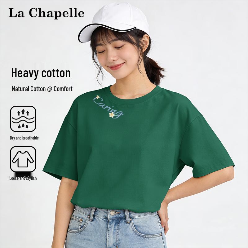 La Chapelle Women's Pure Cotton Loose Short-Sleeve Top