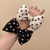Koreanischer Stil Polka Dot Schleife Haargummi, Süßes Niedliches Haarband für Damen & Mädchen Elegantes Haaraccessoire für den täglichen Gebrauch