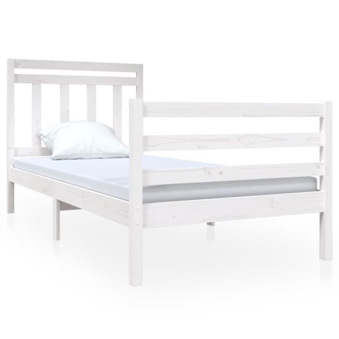 VidaXL Bed Frames White Solid Wood 90x190 Cm Single 3100620