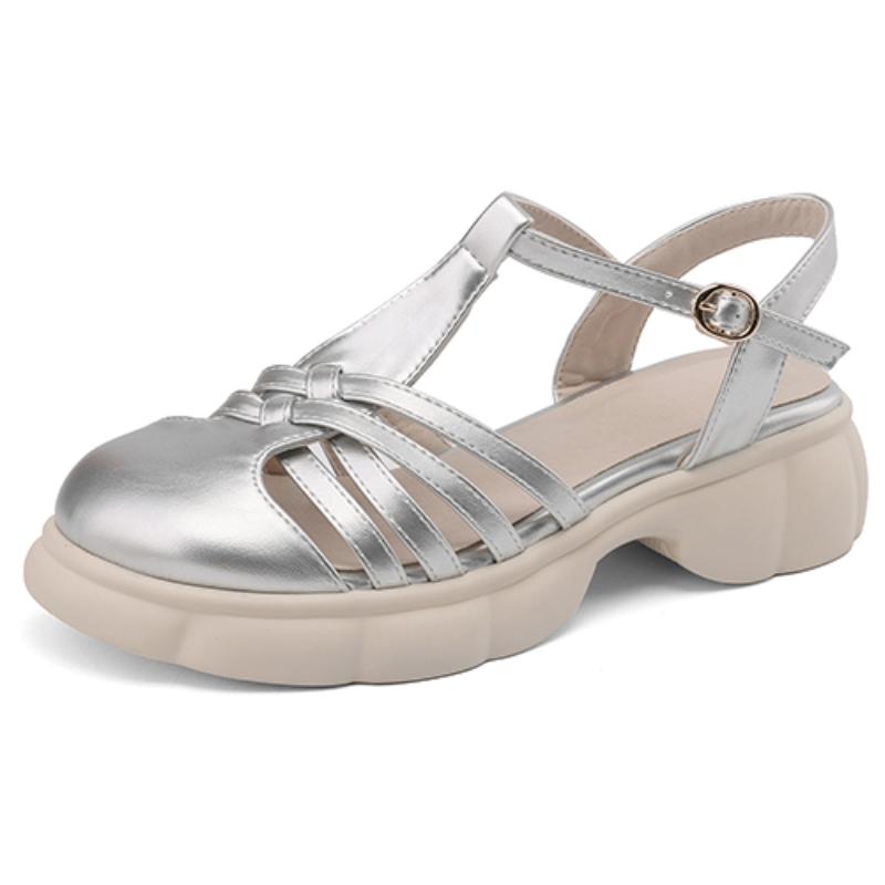 Elegante Damen Sandalen Sommer Schuhe 2024 Bequem Geschlossene Zehen Niedrige Absätze Flip Flops Damen Party Strand Schuhe Große Größe Lässig