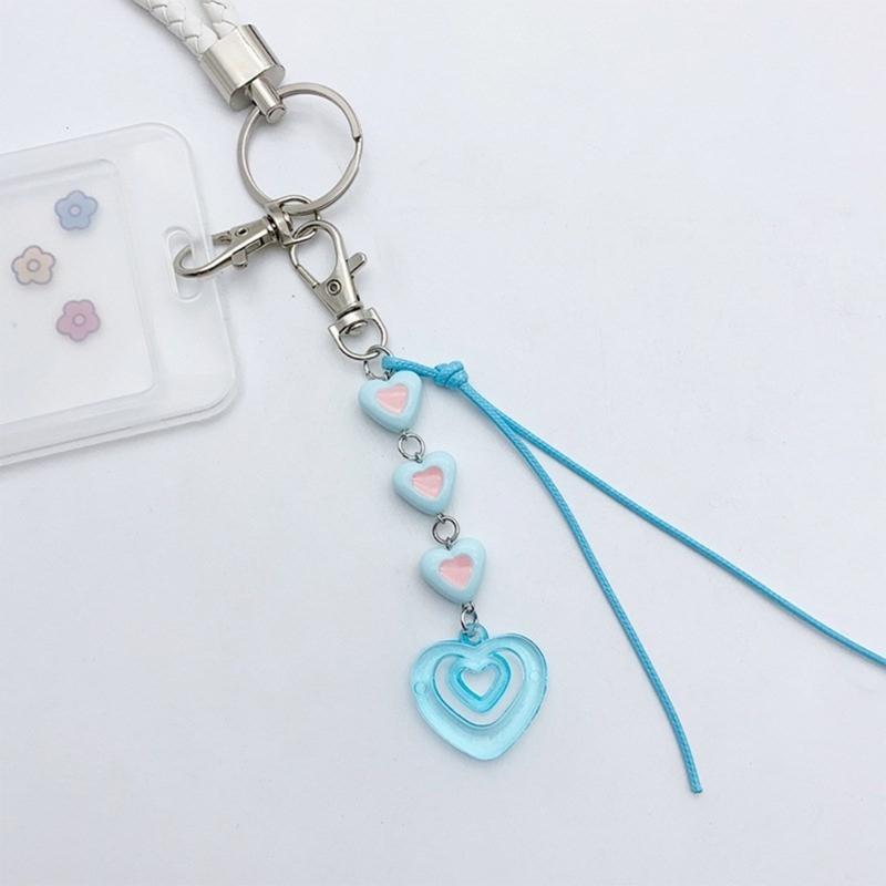 Handcrafted Key Chain Heart/Flower/Fishtail Pendant Keyring Acrylic Keychain Colorful Key Rings Bag Charm Ornament