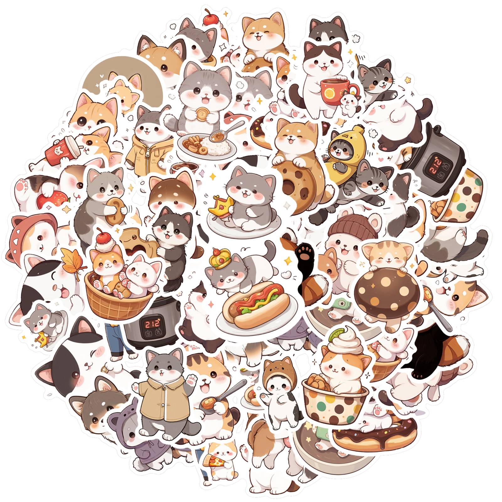 35pcs Playful Cats Stickers Cute Cute Animals Stickers Stickers For Guitar DIY Skateboard Laptop Luggage Decor