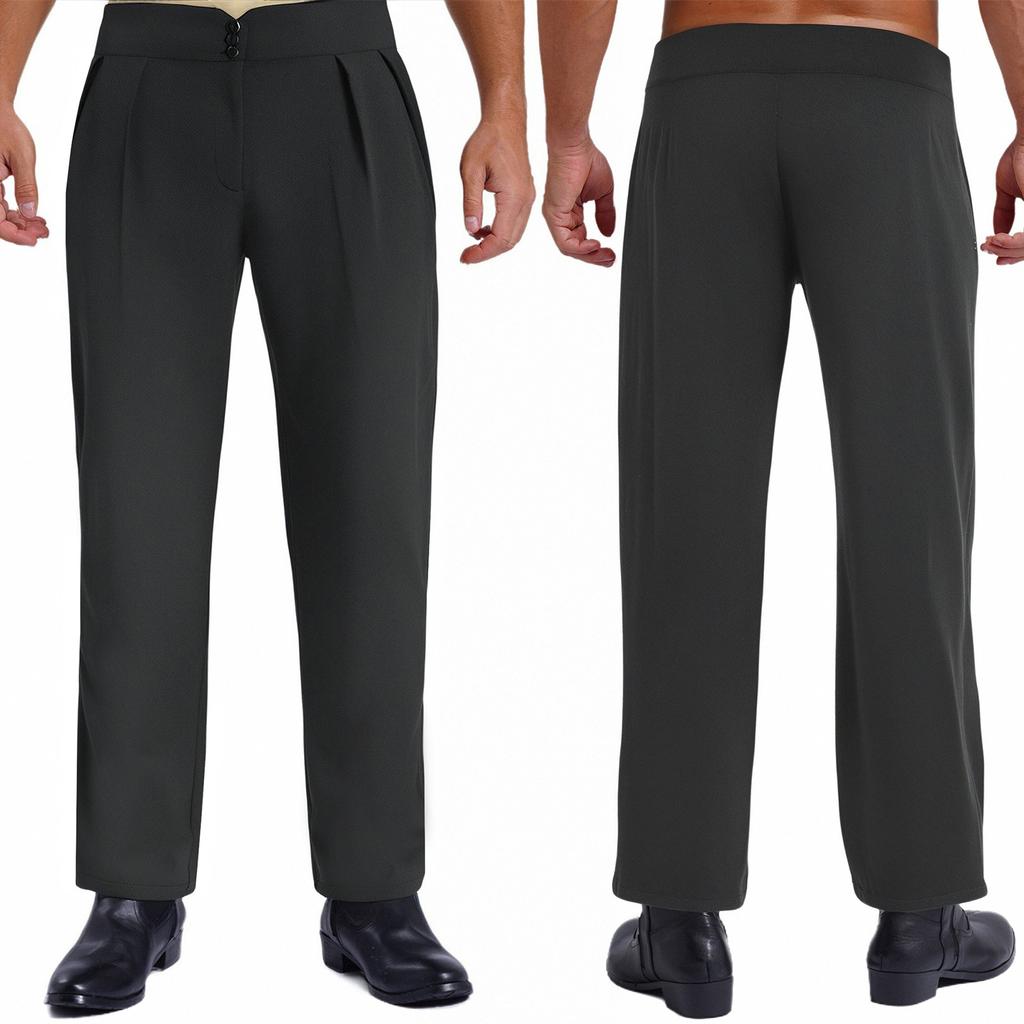 Professional Stage Latin Pants for Men High Waist Competition Trousers Ballroom Dancewear