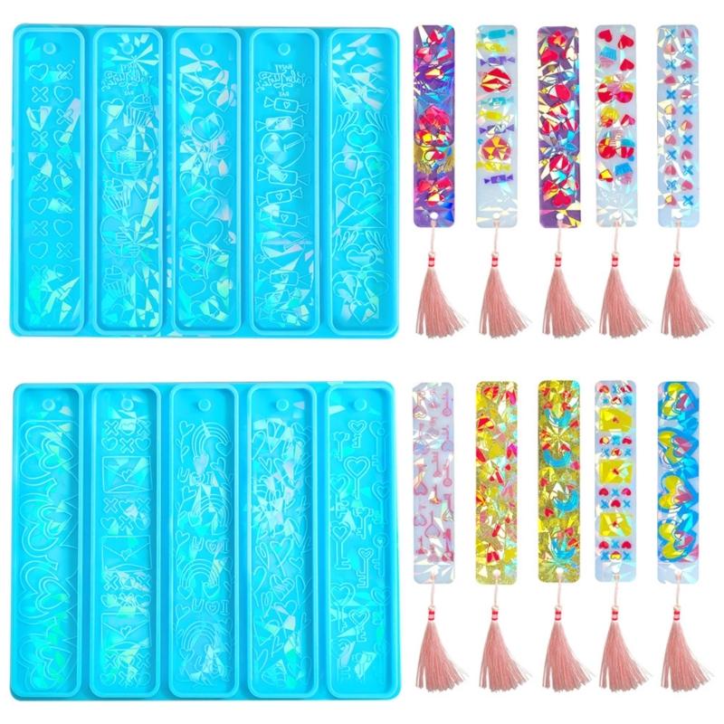 Marcaj Holografic Matriță Rășină Inimă Matriță Silicon cu Gaură Matrițe Turnare Epoxidă Marcaje Cheiune Instrument Fabricare DIY