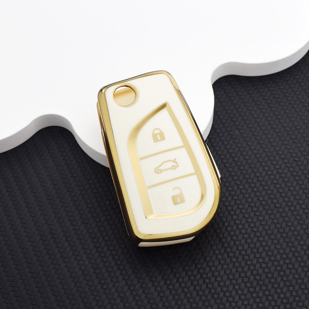 Shockproof Soft Tpu Flip Key Case Shell Fob For Toyota Camry Rav4 Corolla C-Hr Auris Yaris Aygo Avensis Verso Scion Im Key Bag