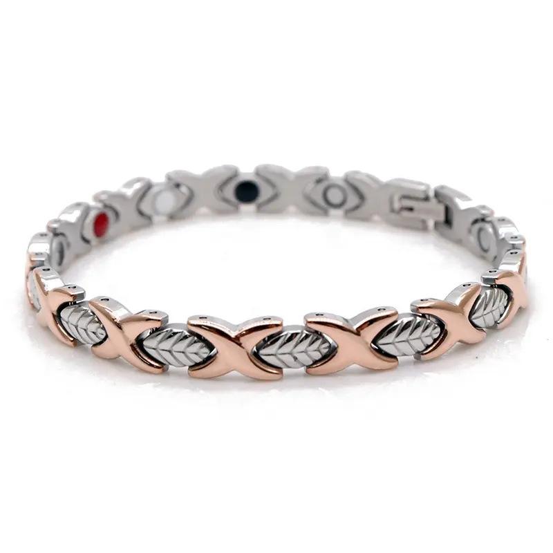 Hot-selling XO Leaf Magnet Bracelet Removable Magnetic Health Energy Bracelet