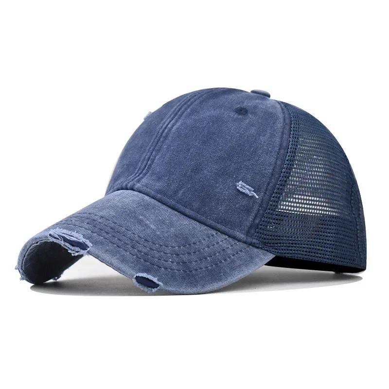 Fashion Solid Color Patch Baseball Caps Men Women Snapback Hip Hop Hat Summer Breathable Mesh Sun Hats Unisex Streetwear Bone