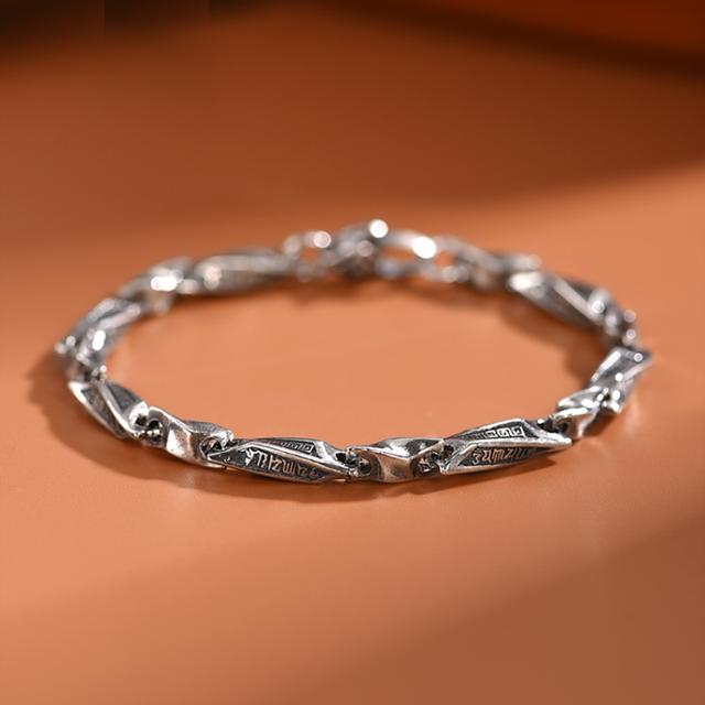 

Ретро нишевый дизайн Sense Mobius браслет мужские шестисимвольные девиз хип-хоп ювелирные изделия браслеты для пар 18cm