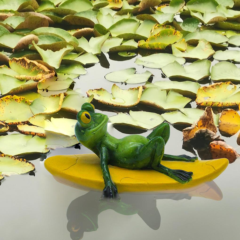 Floating Frog Decoration Figurines Resin Crafts Decorative Ornaments Animal Statue Figure for Home Garden Pool Pond Christmas