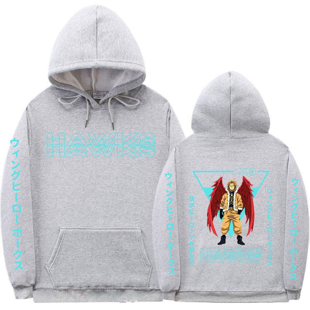 Japanese Anime My Hero Academia Hawks Graphic Logo Print Hoodie Unisex Fashion Harajuku Oversized Sweatshirt Unisex Streetwear