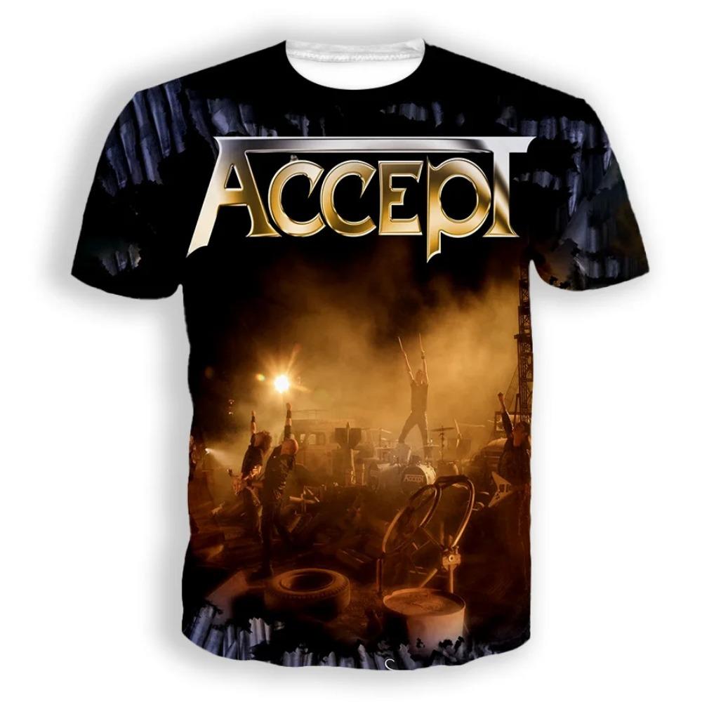 New Classic Band Accept T-shirts 3D Printed Men's Women Hip Hop Short Sleeve Round Neck T Shirt Oversized Tees Tops Man Clothing