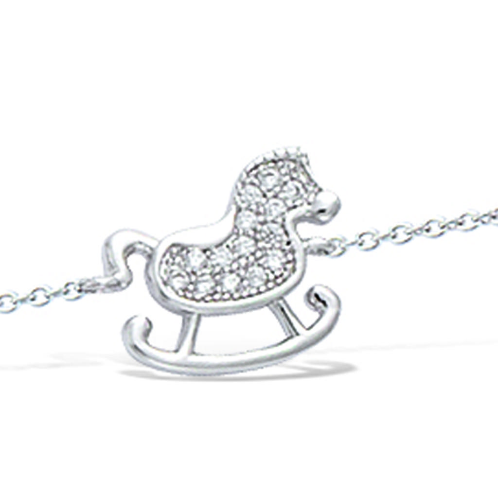 Les Trésors De Lily [R7120] - Silver Bracelet 'Rocking Horse' Silver White (rhodium) - 12x10mm