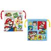 Skater Lunch Box Drawstring Bag with Set of Super Size KB64WN Gusset, 2, Mario, 23, Boys'