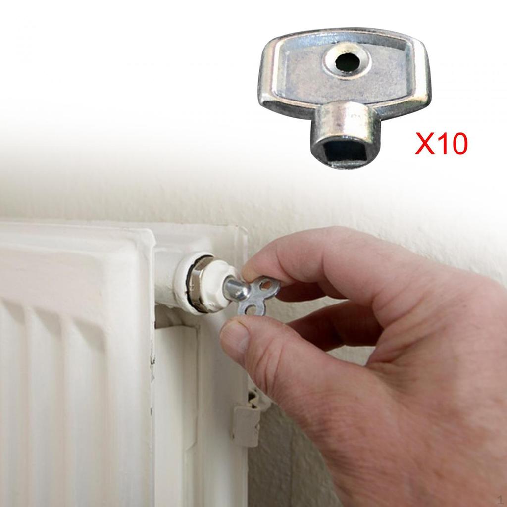 10 stykker Radiatornøkler med firkantet stikkontakt Krannøkkel Nyttig varmenøkkel Metallutløpshull
