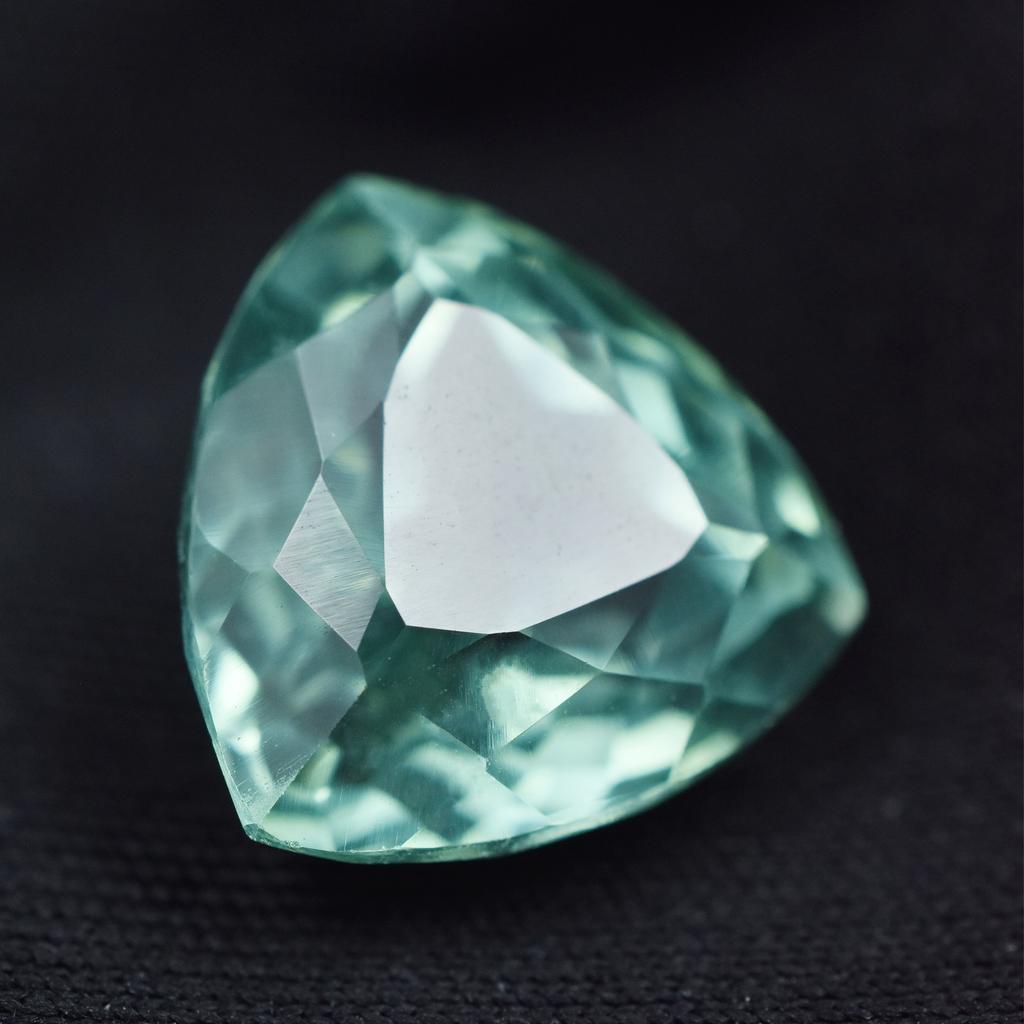 Natural Bluish Green Sapphire Loose Gemstone Ceylon 10.05 ct Trillion Cut September Birthstone Gift