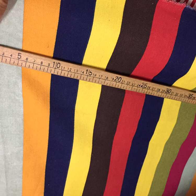 Ethnic Style Rainbow Striped Cotton Canvas Fabric for Curtains, Sofa Covers, Tablecloths