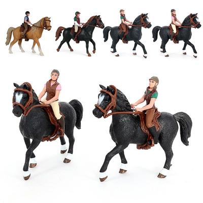 Plastic Artificial Rider Horse Figurine DIY Simulation Equestrian Figure  Universal