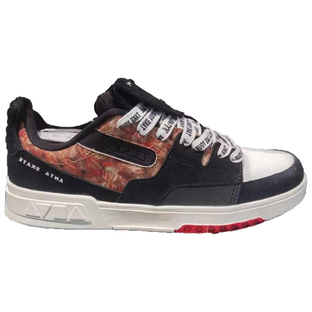 Anta Comfortable Versatile Non-Slip Shock Absorbing Durable Low-Top Skate Shoes Men Sneakers Black White 112248017-1