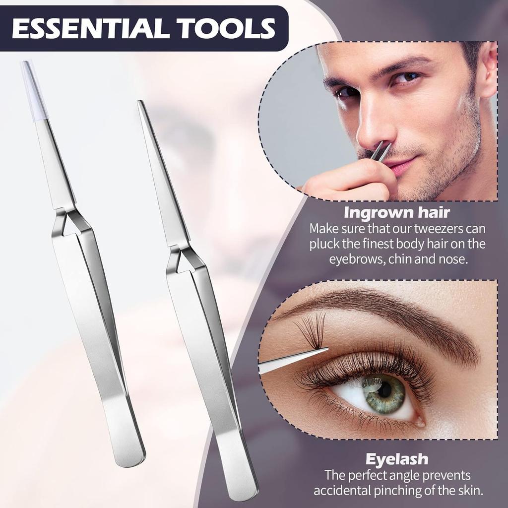 Minatee 3 Pieces Reverse Tweezers for Crafting Cross Locking Electronics Tweezers Reverse Action Forceps Tension Stainless Steel Craft Jewelry