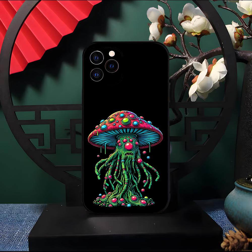Neon Eyed Brain Alien Monster Phone Case For IPhone 17 Pro Max 16 15 14 Pro Max 13 11 Air Plus Silicone Cover