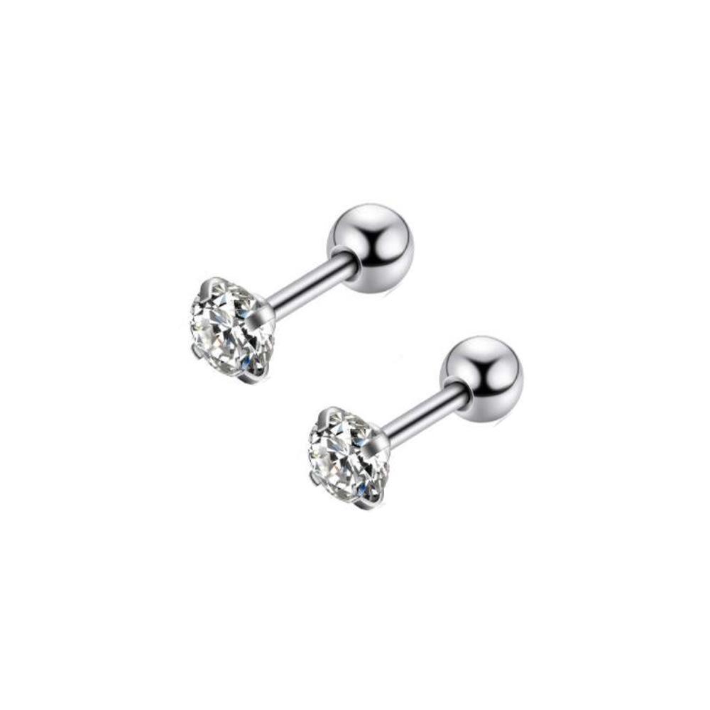 1 Pairs Stainless Steel Cartilage Stud Earrings for Men Women Helix Tragus CZ Barbell Conch Piercing Earrings Ear Hoop Earrings