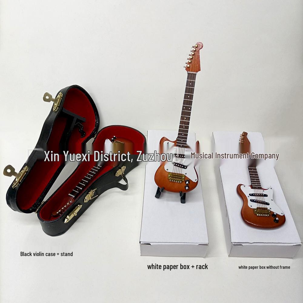 Exclusive Wooden Guitar Model Ornaments for Dollhouse Photography Props